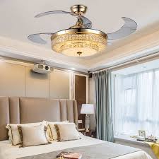 Deckenventilator Mit Led Lampe In Gold Mit Fernbedienung Ventilator Mit Licht Led Lampe Moderne Decken