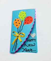Happy new year card craft for kids: New Year Card Making Handmade New Year Card Making Card Design Handmade Unique Christmas Cards