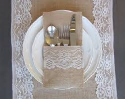 Silverware Holder Burlap Cutlery Holder Rustic Wedding Accessories Wedding Silverware Holder Wedding Table Decoration Set Of 60 Deco Lace Table Hess