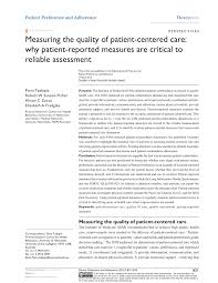 It's a way of practicing. Pdf Measuring The Quality Of Patient Centered Care Why Patient Reported Measures Are Critical To Reliable Assessment