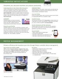 • aside from instances provided for by law, sharp is not responsible for failures occurring during the use of the product or its options, or failures due to incorrect operation of the product and its options, or other failures, or for any damage that occurs due to use of the product. Sharp Mx C301w Brochure