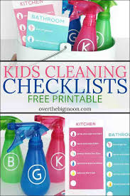 Does a cleaning checklist really help? Kids Cleaning Checklist Printables Over The Big Moon