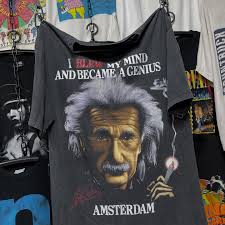 Albert Einstein. Weed Parody.🤢 Size : L 22-22.5/30. Tag : Gone. (Euro  vintage.) Condition : 8/10 Cool condition flaws as picture. Price : 2,800  Baht.// 90$. #forsale #alberteinstein #weedparody #vintage #vintagefashion  #vintagetee #