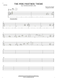 The Pink Panther Theme Tablature For Guitar Solo Fingerstyle Playyournotes Pink Panther Theme Tablature Guitar Solo