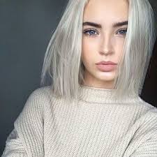 Could it be true that blondes have more fun? Beautiful Face Fashion Girl Girls Girly Grey Hair Hipster Makeup Short Hair Style White White Blonde Hair Hair Styles Short Hair Styles