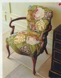 Floral Wool Fabric Or Floral Fleece Fabric Too Fuzzy To Be Needlepoint And It Can T Be Hand Felted The Fa Upholstered Furniture Chair Beautiful Furniture