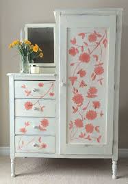 Hand Painting Flowers On Furniture Rustic Kitchen Design Antique Armoire Furniture