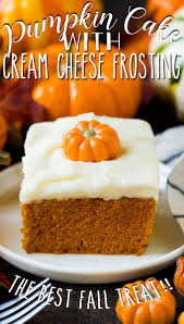 Pumpkin Cake With Cream Cheese Frosting In 2020 Pumpkin Cake Scrumptious Desserts Yummy Food Dessert