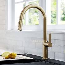 Returned/used ufaucet lightly brushed gold vanity sink faucet with water hoses. Gold Kitchen Faucets Wayfair