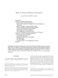 The methods section of a research paper intends to inform the readers about how the research study was carried out. Pdf How To Write An Effective Discussion