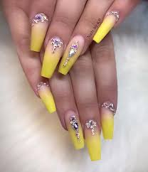 500 2mm diamante candy coloured pastel neon rhinestone nail body art gems. 43 Chic Ways To Wear Yellow Acrylic Nails Page 2 Of 4 Stayglam