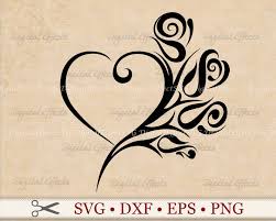 Heart Rose Svg File Tribal Heart Svg Png Dfx Eps Heart Etsy Tribal Heart Black Rose Tattoos Open Heart Tattoo