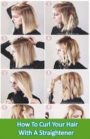 Easy And Simple Method To Curl Your Hair With A Hair Straightener Lob Styling Hair Styles Medium Hair Styles