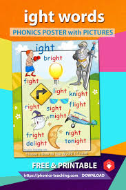 Ight Words Free Printable Phonics Poster This Ight Word Family Anchor Chart Is The Perfect Addition To Your Rea Phonics Posters Phonics Instruction Phonics