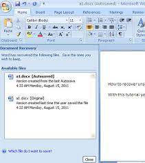 How Do I Recover A Microsoft Word Document After A Crash?