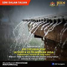 Arti dari air cucuran atap jatuh ke pelimbahan juga dapat masuk ke dalam jenis peribahasa. Jabatan Kebudayaan Dan Kesenian Negara Terengganu Peribahasa Melayu Siri Seni Berbahasa Dalam Talian Air Cucuran Atap Jatuhnya Ke Pemimbahan Juga Maksud Anak Itu Menurut Sifat Dan Teladan Orang Tuanya Sesuatu