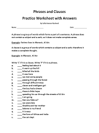 Well done on finishing your relative clauses practice! Phrases And Clauses Practice Worksheet