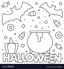 Coloring Page Black And White Vector Image On Vectorstock Free Halloween Coloring Pages Halloween Coloring Pages Candy Coloring Pages