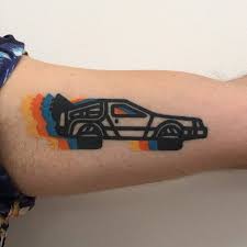 Back to the future tattoo. Healed Delorean Dmc 12 Tattoo From Back To The Future