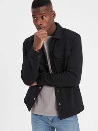 Marled Fleece Shirt Jacket Banana Republic Factory Fleece Shirt Shirt Jacket Leather Jacket