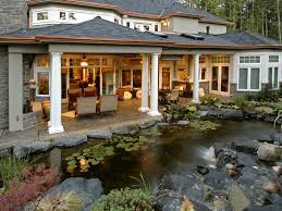 An outdoor living area is generally any area outside your house where people will spend some of their time. European House Plan Outdoor Living Photo 01 Emerald Ridge Luxury Home Plan 071s 0051 House Plans And More