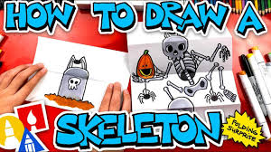 How To Draw A Skeleton Folding Surprise Youtube Halloween pumpkin expressions clip art set.