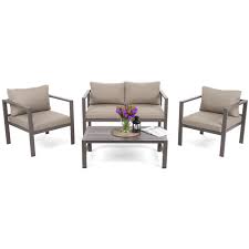 Outdoor pool furniture in your backyard. Metal Sofa Outdoor Modern Chat Set Of 4pcs Patio Furniture Garden Sofa Sets With Soft Cushion Buy Garden Sofa Sets Garden Sofas Metal Sofa Outdoor Product On Alibaba Com