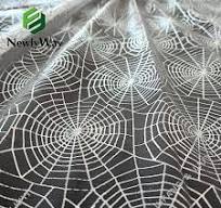 China Silver stamping spider web foil nylon tulle printed ...
