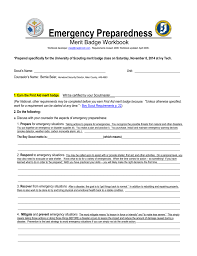 These worksheets include the necessary tasks and questions that are required for earning the citizenship in the nation merit badge. Emergency Preparedness Merit Badge Workbook