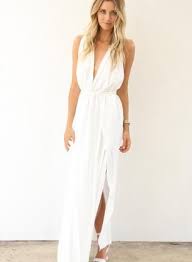 White Longer Lengths Dress White Maxi Dress With Plunge White Maxi Dresses Maxi Dress Fashion