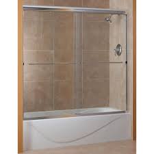 Framed sliding bathtub door kit. Foremost Cove 60 In X 60 In Semi Framed Sliding Tub Door In Silver With 1 4 In Clear Glass Cvst6060 Cl Sv The Home Depot Tub Doors Tub Shower Doors Frameless Tub Doors