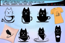 You are free to edit, distribute and use the images for unlimited commercial purposes without asking permission. New Link Cat Vector Cat Coffee Silhouette Vector