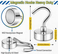 FINDMAG N52 Magnetic Hooks 28Lbs Heavy Duty Magnets with Hooks, Neodymium Magnet Hooks for Hanging, Super Strong Magnets with Hook for Classroom, ...