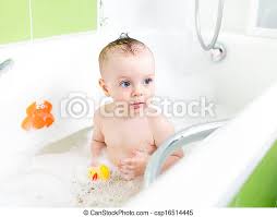 Baby taking bath in kitchen sink. Baby Girl Taking Bath Stock Images Page Everypixel