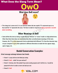 Owo Meaning What Does Owo Mean 7esl Good Vocabulary Words Slang Words Good Vocabulary