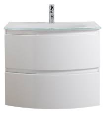 La vasque en verre transparent pour salle de bains est verre trempé d'une épaisseur de 15mm. Meuble Sous Vasque Cooke Lewis Blanc Vague 70 Cm Plan Vasque En Verre Castorama