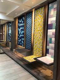 Mosaics Wall Display Panels Showrrom Tilesdisplay Showroom Interior Design Showroom Decor Tile Showroom