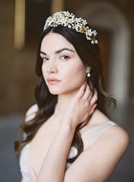 Buy Floral Wedding Crown, Gold Pearl Bridal Crown, Statement Wedding Crown 