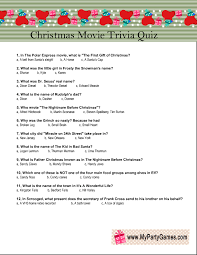 Christmas trivia games printable v2 created date: Free Printable Christmas Movie Trivia Quiz