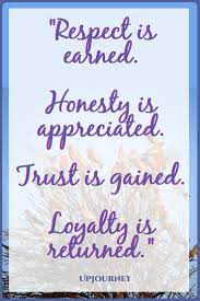 Respect Quotes Respect Is Earned Honesty Is Appreciated Trust Is Gained Loyalty Is Returned Respect Quotes Loyalty Quotes Finding Peace Quotes