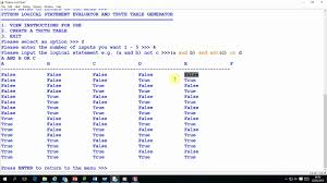 Python Truth Table Creator Logical Statement Evaluator Youtube