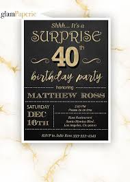 Black And Gold 60th Birthday Invitations Black And Gold Surprise 40th Party Invitation For Man 40th Surprise Surp 60th Birthday Invitations Printable Birthday Invitations Minnie Birthday Invitations