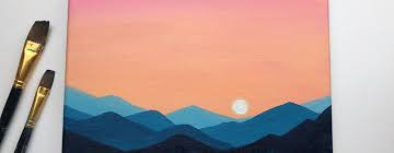 This is one of my best acrylic painting ideas. Sunset Mountains Sunset Acrylic Painting Tutorial For Beginners Step By Step Satisfying Demo Paintingsuppliesstore Com
