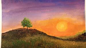 Sunset Sky Egg Tempera Tutorial Easy Step By Step Painting Demonstration Egg Tempera Is A Permanent Fast Drying Paint Painting Demonstration Painting Tempera