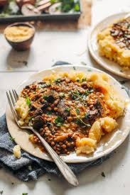 Mushroom Lentil Stew With Mashed Potatoes Minimalist Baker Recipes Recipe Whole Food Recipes Healthy Recipes Vegetarian Recipes