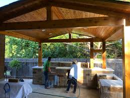 There are two basic roof styles to use when adding a covered outdoor kitchen to an existing house; Austin Decks Pergolas Covered Patios Porches More Archadeck Of Austin