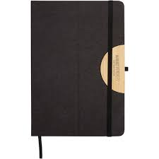 Laura A5 hard cover notebook and ballpoint pen gift set (black ink)