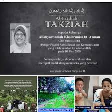 Bila dah banyak dapat ucapan takziah tu, saya dapat. Perkongsian Halatuju Kerjaya Kaunseling Cinta Orang Kelainan Upaya Salam Takziah Khairrunisa Azman Pegawai Psikologi Hospital Sultan Ismail Johor Meninggal Dunia Bersama Suami Dan Meninggalkan 2 Anak Yatim Piatu