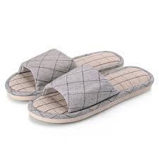 Womens Mens Cotton Flax House Slippers Casual Open Toe Slippers Non Slip Indoor Outdoor Slippers Gray C1189a82e3x Footwear Design Women Casual Slippers Shoe Collection