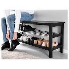 Tjusig Bench With Shoe Storage Black 42 1 2x19 5 8 Ikea In 2020 Bench With Shoe Storage Shoe Storage White Shoe Storage